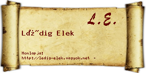 Lédig Elek névjegykártya