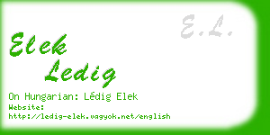 elek ledig business card